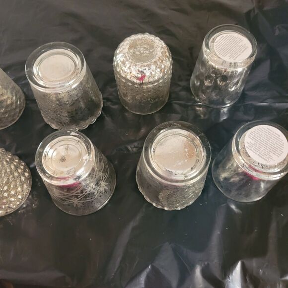10 pcs crackled look glass with silver/gold inlay some new votive candle holder - Picture 7 of 11